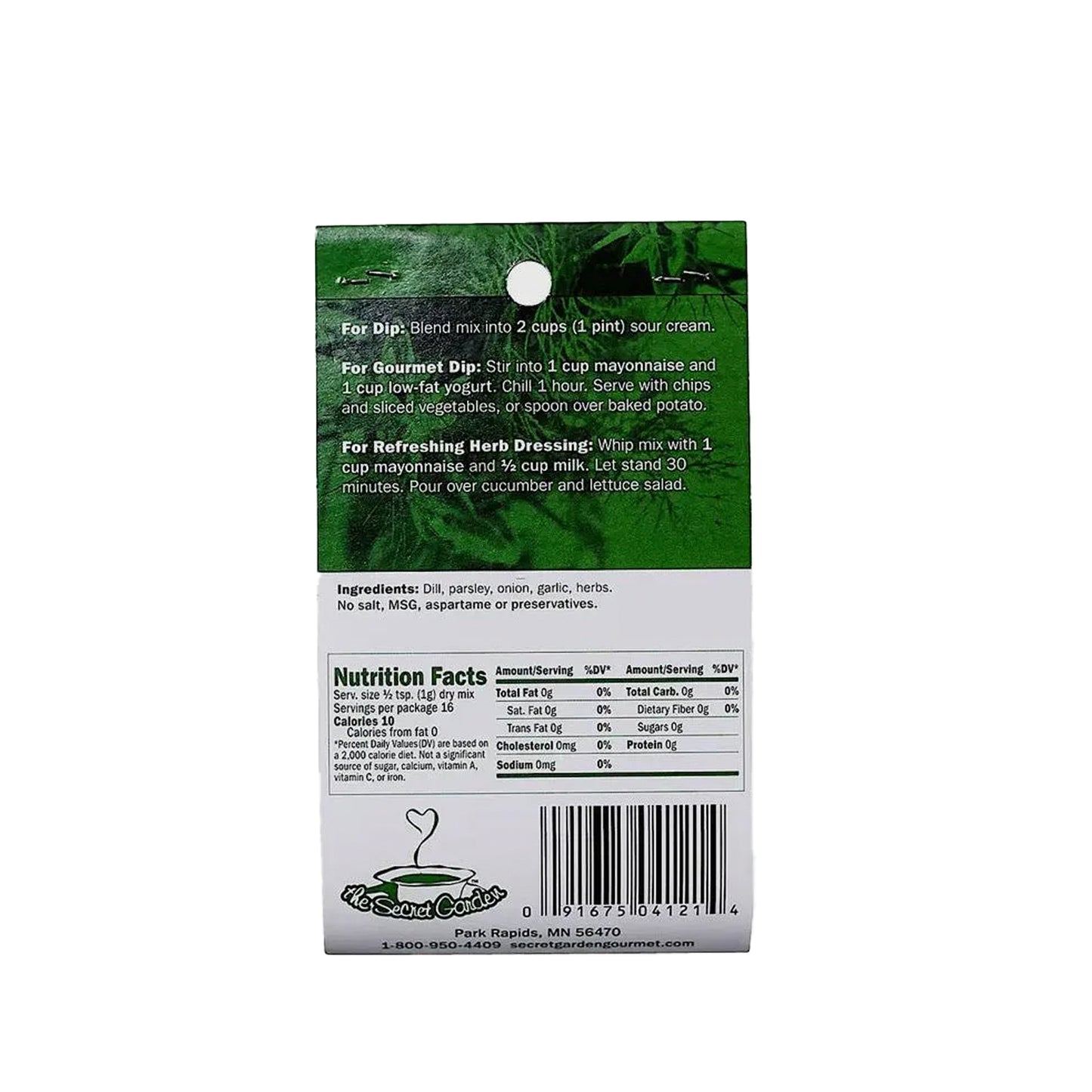 Dressing & Chive Dip Mix