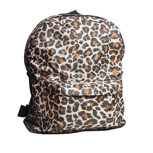 Foldable Leopard Print Backpack