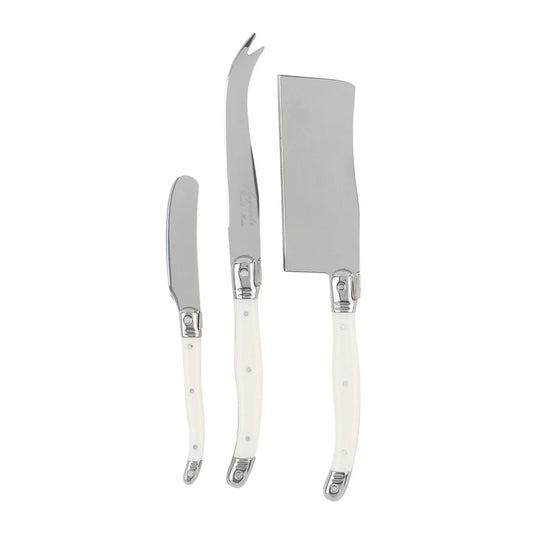 Laguiole Stainless Steel Cheese Knife Set of 3 (Mixed Variety)