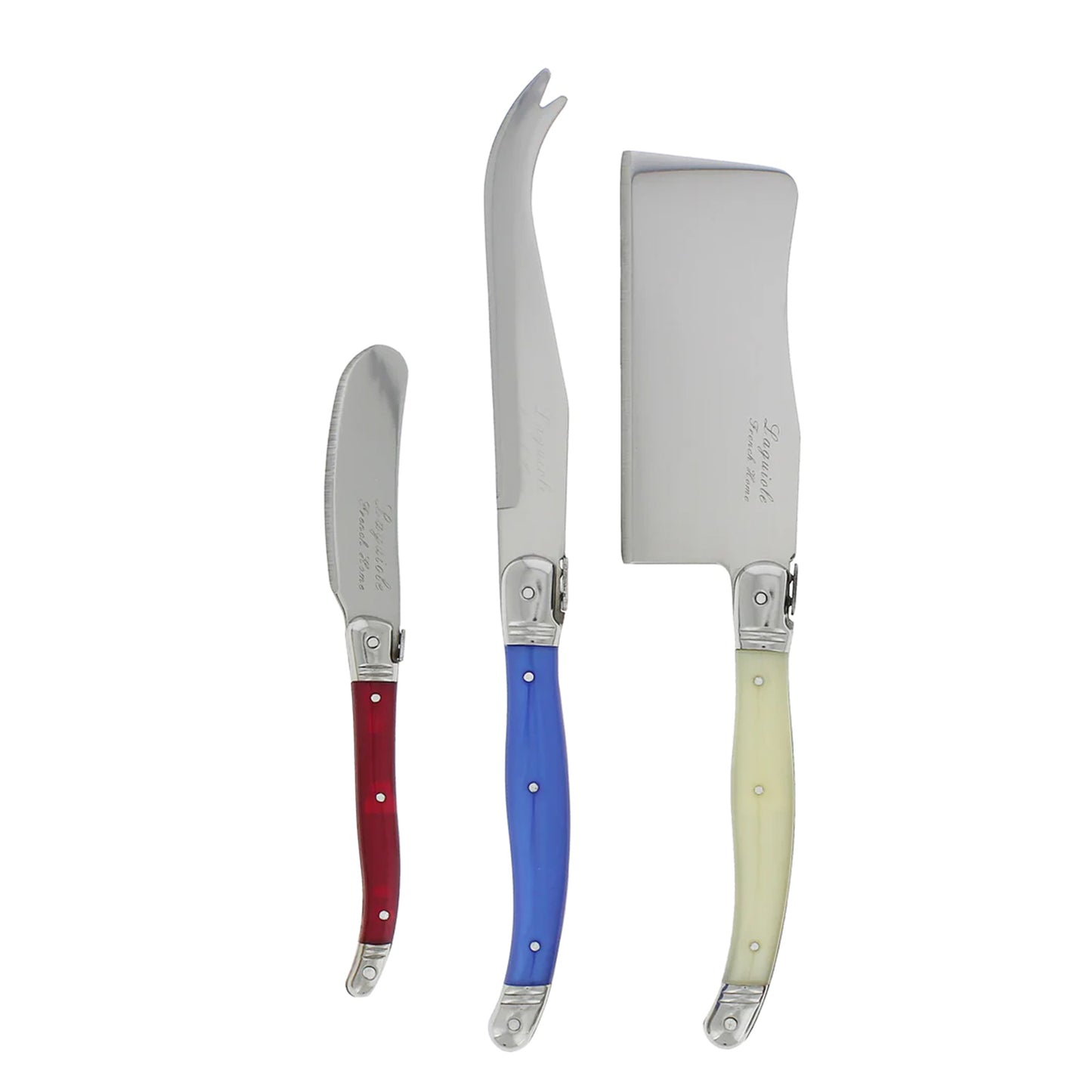 Laguiole Stainless Steel Cheese Knife Set of 3 (Mixed Variety)