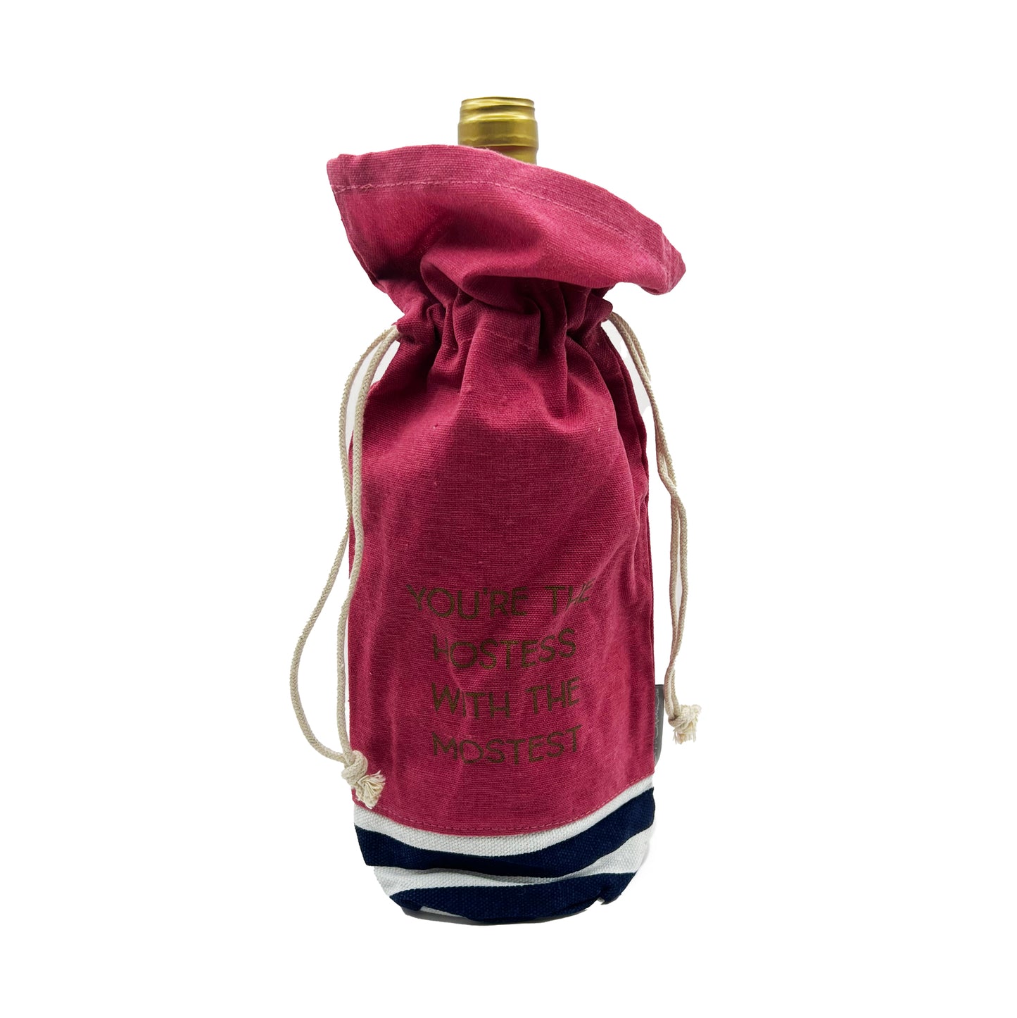 "You're The Hostess with the Mostest" Canvas Wine Tote bag