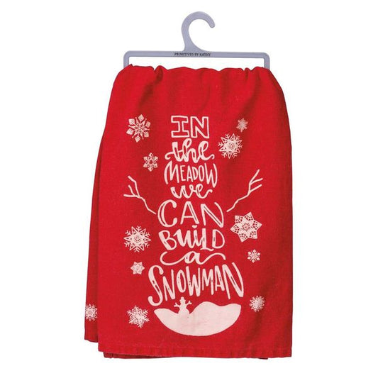 Primitives by Kathy: In the Meadow We Can Build a Snowman Tea Towel