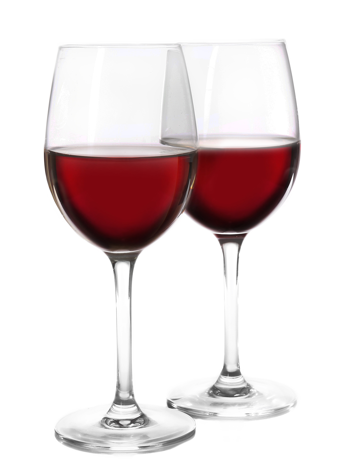 Two glasses of red wine.