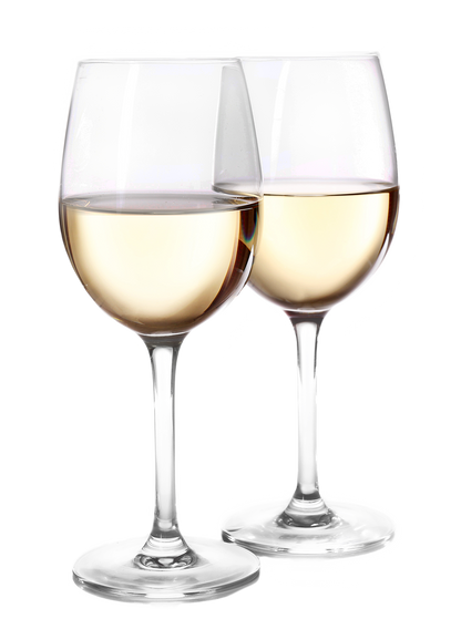 Two glasses of white wine.